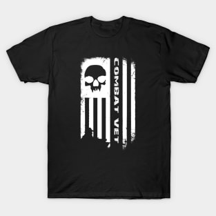 Skull Combat Veteran Flag T-Shirt